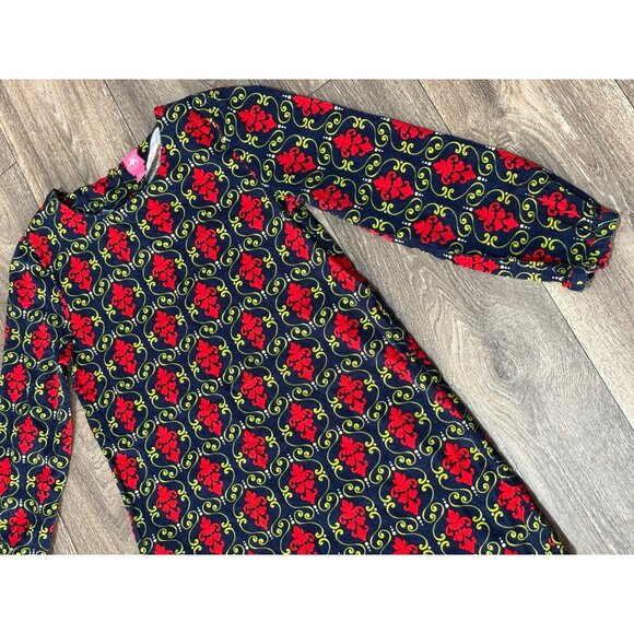 J. KHAKI BIG GIRLS L CORDUROY LONG SLEEVE DRESS PAISLEY NAVY RED YELLOW - Picture 2 of 6